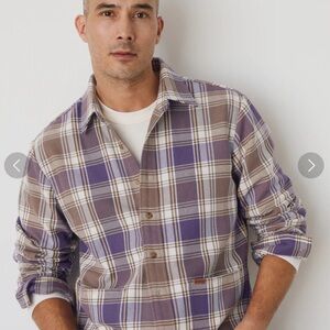 AYR The Dive in Buzz - Purple and Brown Plaid Casual Button Down Shirt